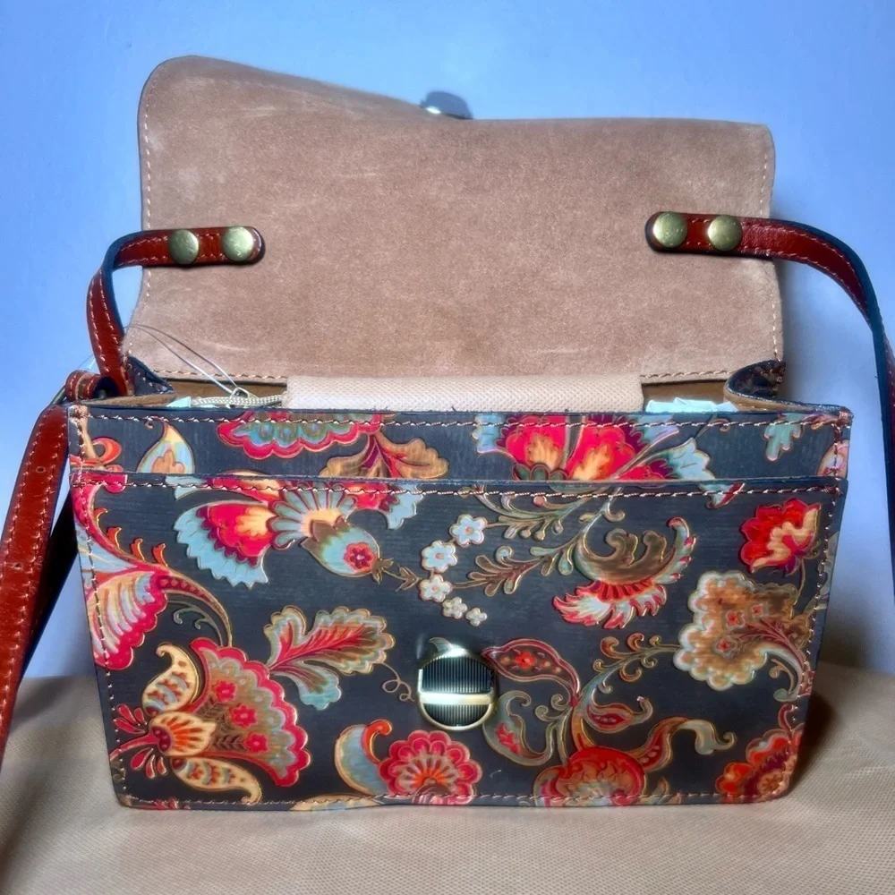 NWT Patricia Nash Leather Locri Crossbody- Vintage Italian Floral Paisley